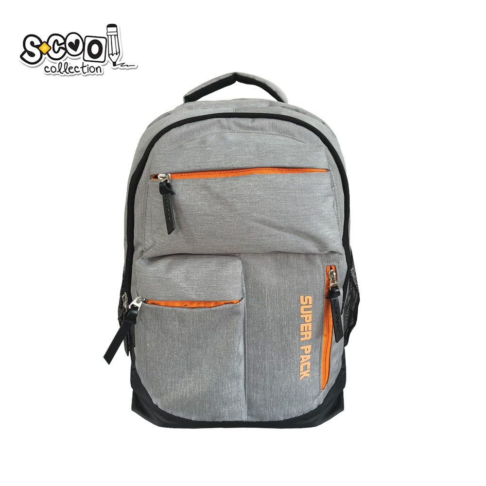 Ghiozdan scolar, compartiment laptop, maner ramforsat, spate ergonomic, 41x29x15 cm, gri - imagine 4